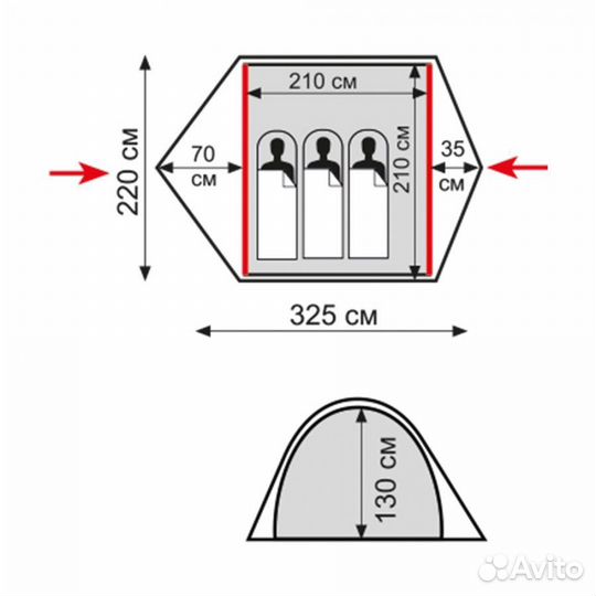 Палатка автоматическ. Swift 3 V2 (зеленый) 