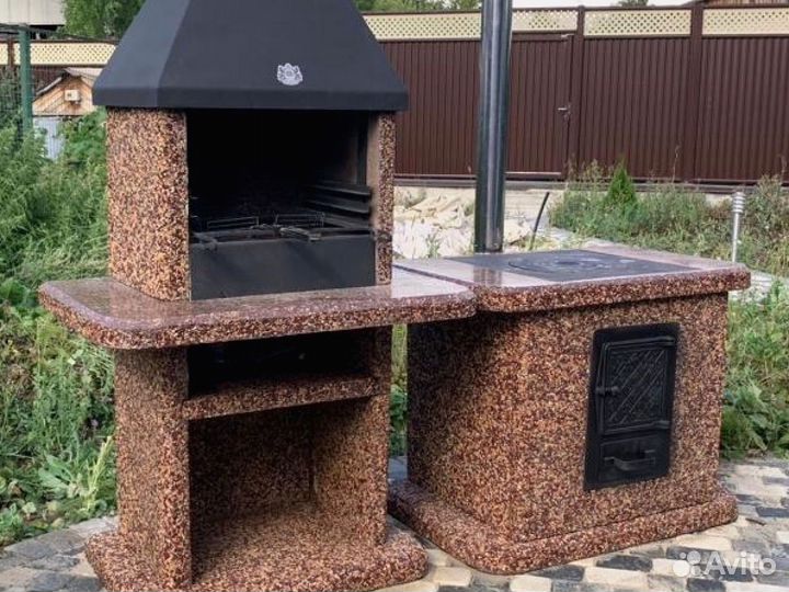 Модульный комплекс барбекю,печь под казан