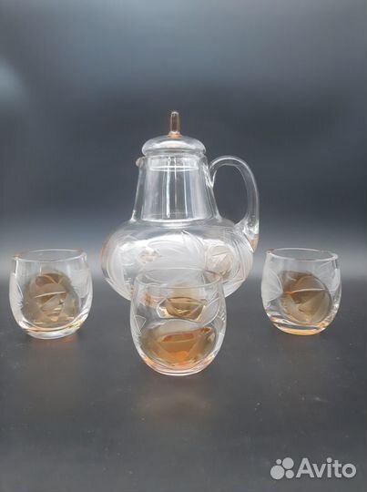 Хрустальный кувшин лхзс Розы.Пыльд