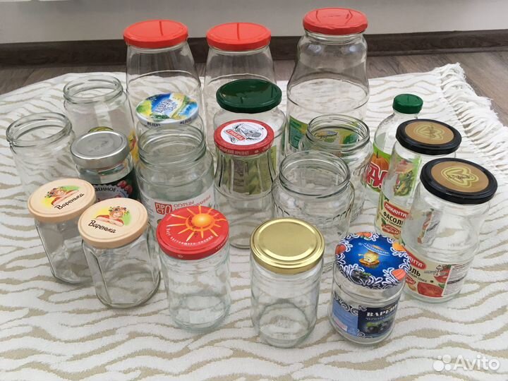 Б/у банка стеклянная крышка бутылка