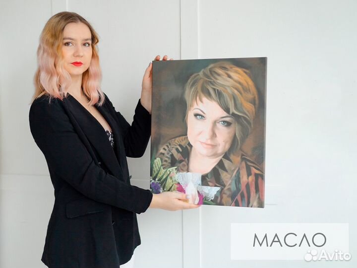 Портрет по фото на холсте Dream-art/Масло/В образе