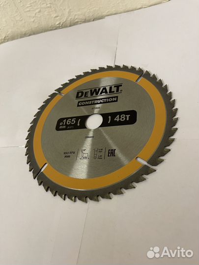 Диск пильный подереву dewalt 165x20x48 зубов const