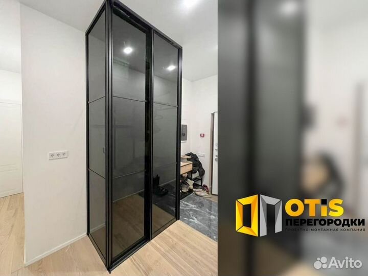 Стеклянная перегородка для зонирования