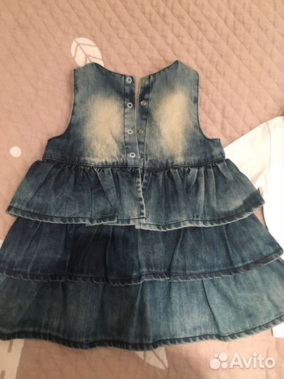 Джинсовый сарафан с лонгом б/у