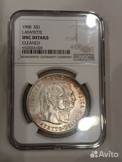 1 доллар Лафайет 1900 года слаб NGC