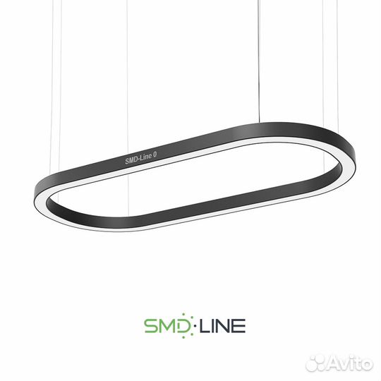 Светодиодный светильник форма овал 80W 800х400мм