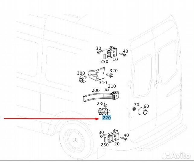 Ограничитель двери задний Mercedes-Benz Sprinter