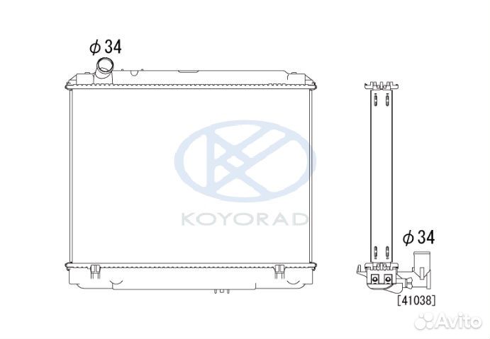 Радиатор двигателя koyorad toyota dyna toyoace 3L 5L LY121 LY131 LY151 LY161 16400-5B451 385*533*48