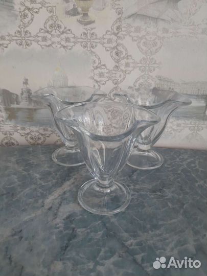 Креманки/ мороженицы 3 штуки стекло