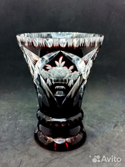 Антикварная немецкая хрустальная ваза