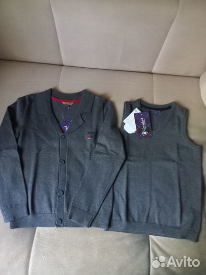 Кардиган, жилет школьные пакетом р.134-140