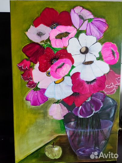 Картина маслом на холсте цветы