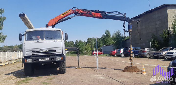 Установка столбов и опор лэп св95. Ямобур 6х6