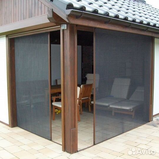 Сетка плиссе (гармошка) на терассу, в беседку