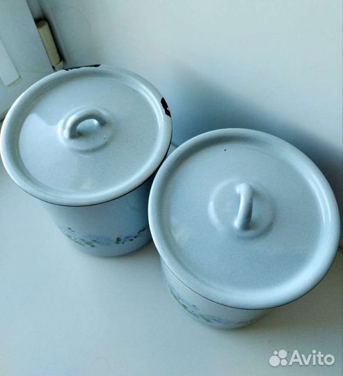 Эмалированная ёмкость бидон без ручки 3 л СССР