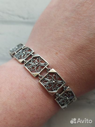 Серебряный браслет советский