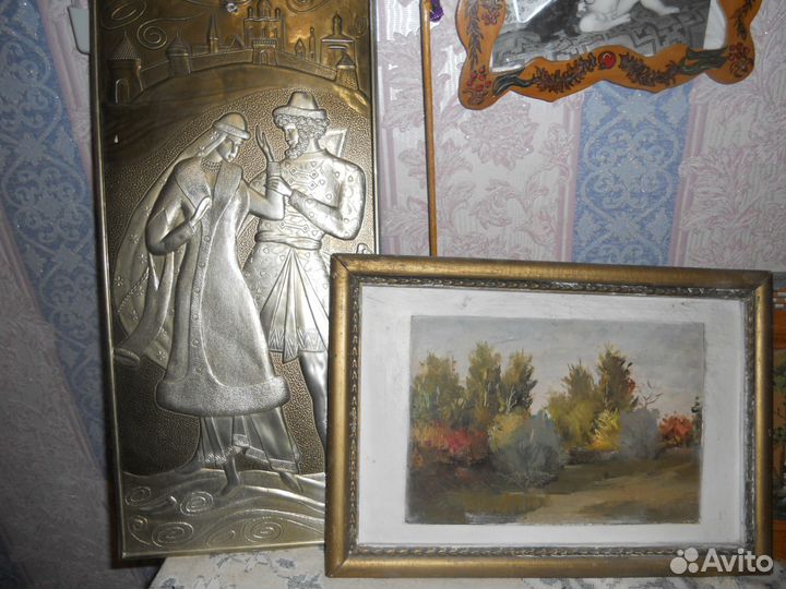 Старинные зеркало, Картина на полировке