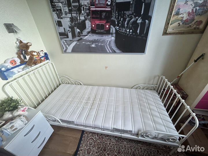 Кровать раздвижная Миннен икеа с матрасом