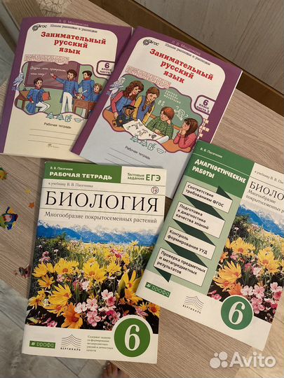 Рабочая тетрадь 6 класс. Биология, русский язык