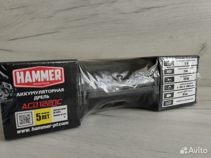 Новая безударная дрель-шуруповерт Hammer ACD122QC