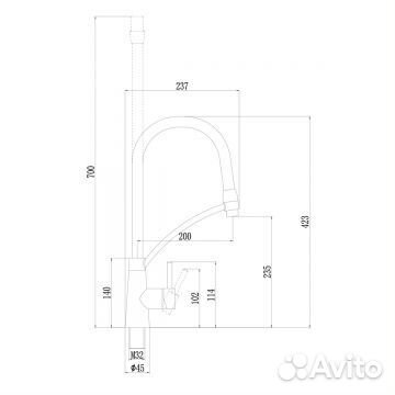 Смеситель для кухни под фильтр Fmark FS8255C-02 матовое золото