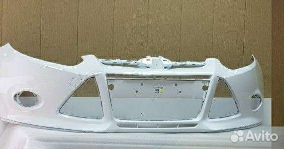 Передний бампер белый фокус 3