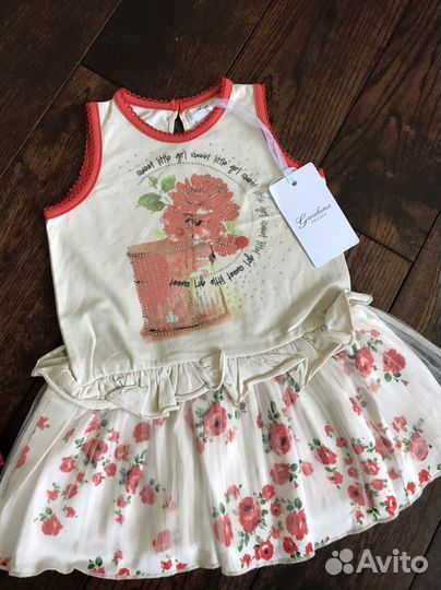 74-92 Новые вещи Европа Платье на годик