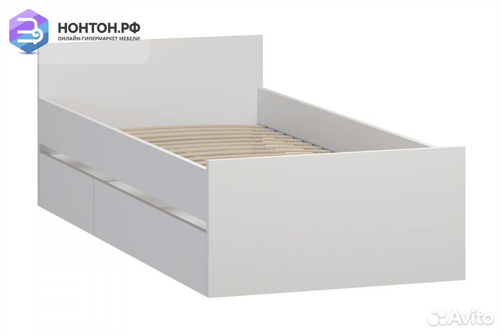 Кровать односпальная Орион белая с ящиками