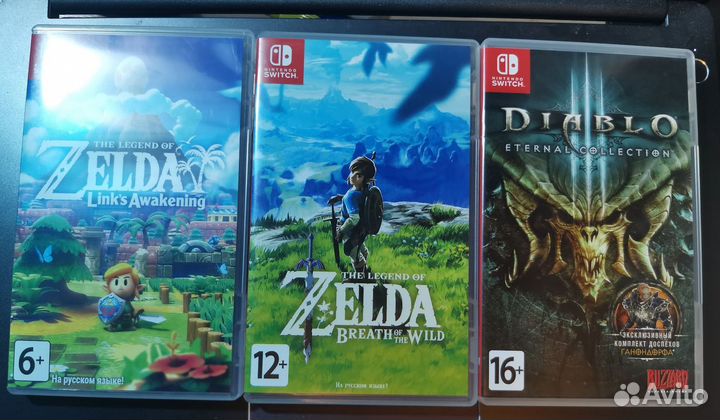 Игры для Nintendo Switch картриджи Zelda, Diablo 3