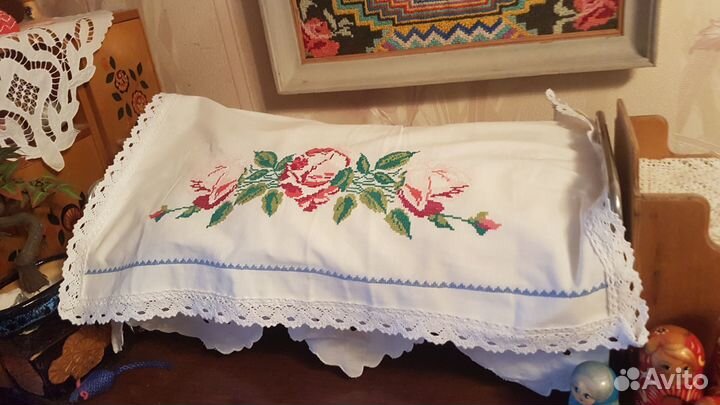 Убранство для кукольной кроватки из антикварных 2