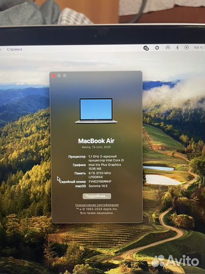 Apple macbook air 2020 i3