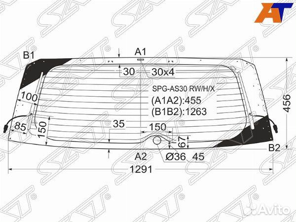 Стекло заднее toyota RAV4