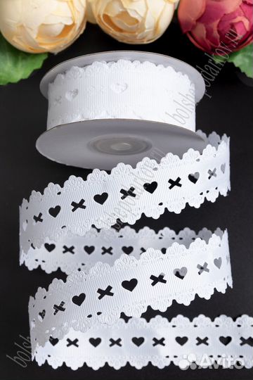 Лента репсовая с выбитым рисунком 