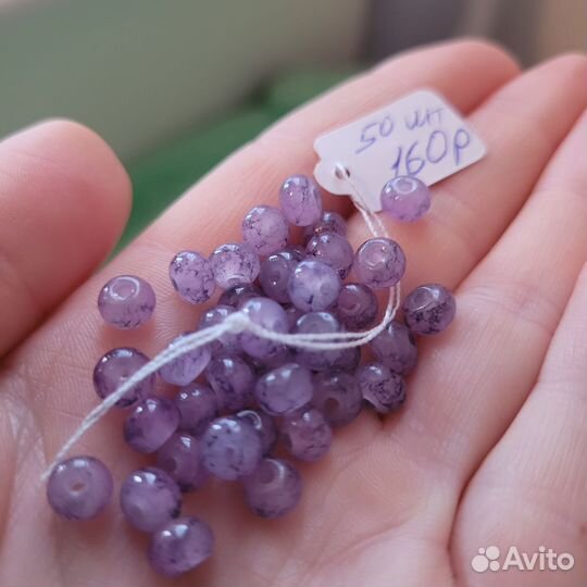Бусины для рукоделия, стекло
