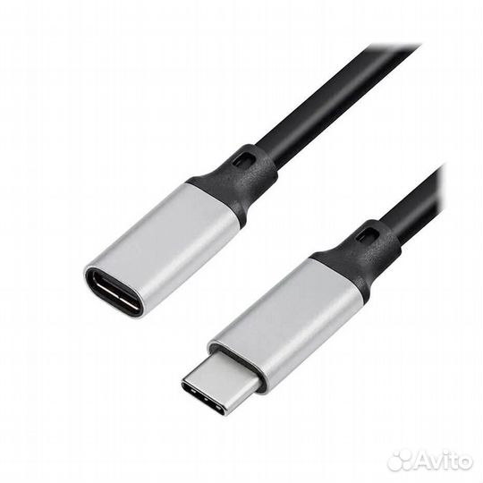 Кабель-удлинитель USB Type-C, 2 м, черный