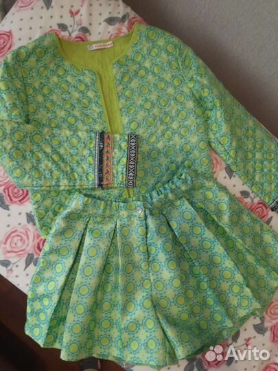 Костюм orby 134 жакет + юбка шорты