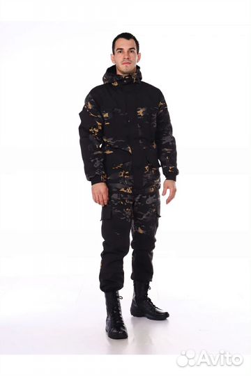 Костюм Горка Демисезонный Рипстоп черный мультикам