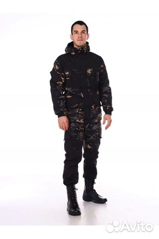 Костюм Горка Демисезонный Рипстоп черный мультикам