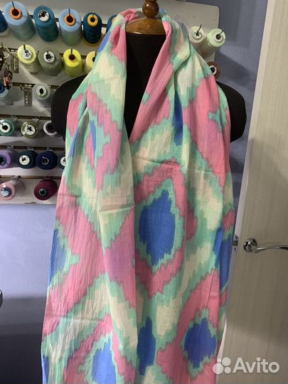 Шарф платок икат хлопок