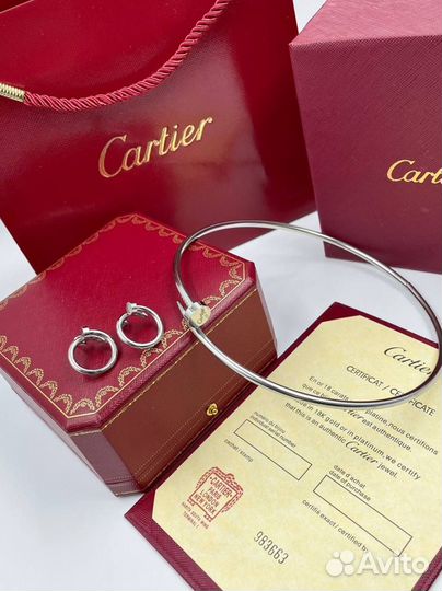 Cartier серьги и подвеска премиум гвоздь