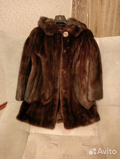 Шуба норковая с капюшоном 44 46