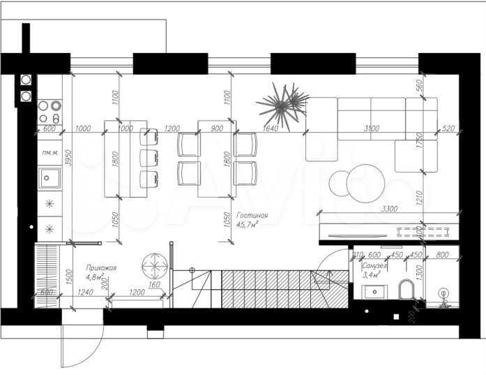 4-к. квартира, 127 м², 3/3 эт.