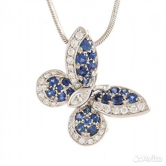 Подвеска-брошь с бриллиантами и сапфирами