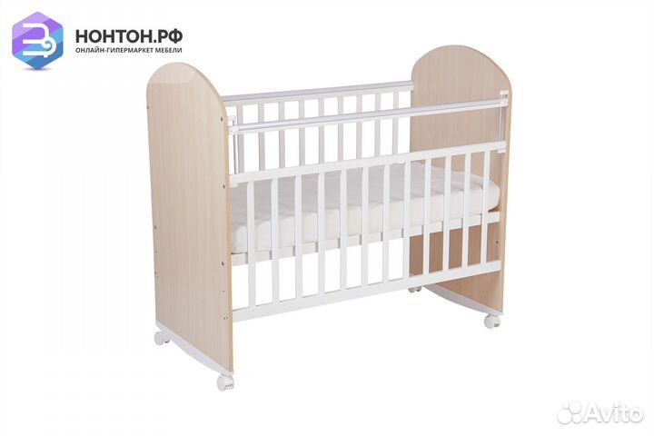 Кроватка детская Фея 701 дуб пастельный-белый