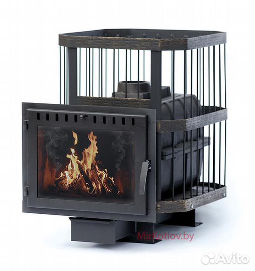 Печь банная сибирь-24 панорамное стекло