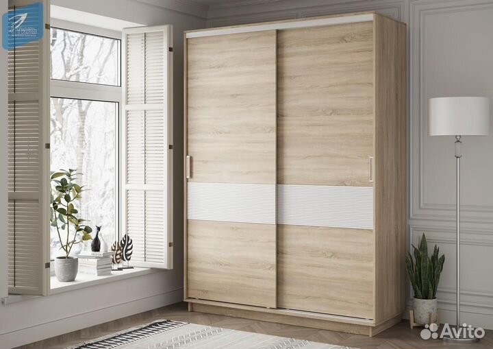 Шкаф-купе Симпл с декором двухдверный