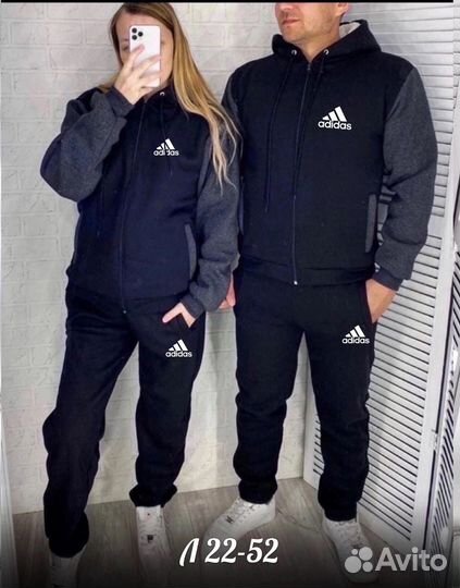 Спортивный костюм парные adidas/найк тёплый