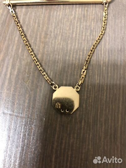 Зажим для галстука (антикв-т, золото, бриллианты)