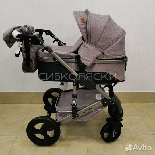 Коляска трансформер 2 в 1 luxmom 555 2В1 корич