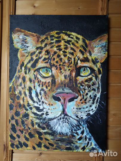 Картина маслом на холсте леопард
